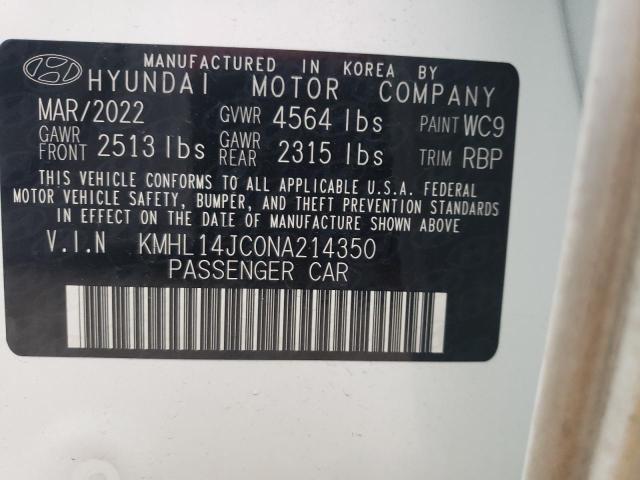 2022 HYUNDAI SONATA SEL - KMHL14JC0NA214350