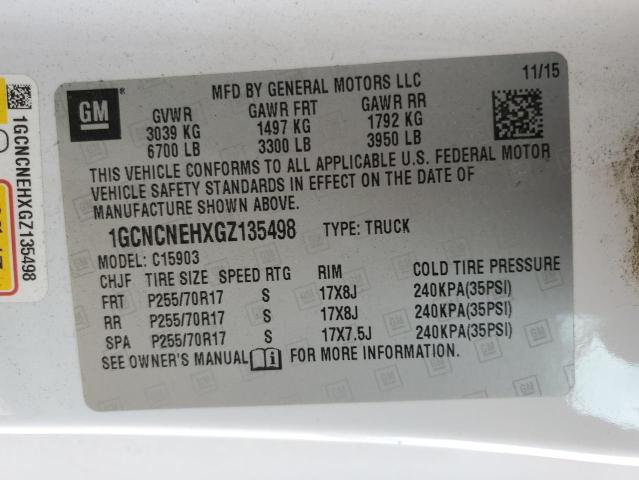 2016 CHEVROLET SILVERADO 1GCNCNEHXGZ135498