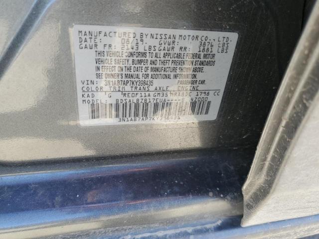 2019 NISSAN SENTRA S/S 3N1AB7AP7KY398435