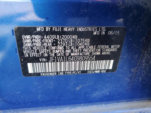 JF1VA1L64G9809554 Subaru Wrx Limited