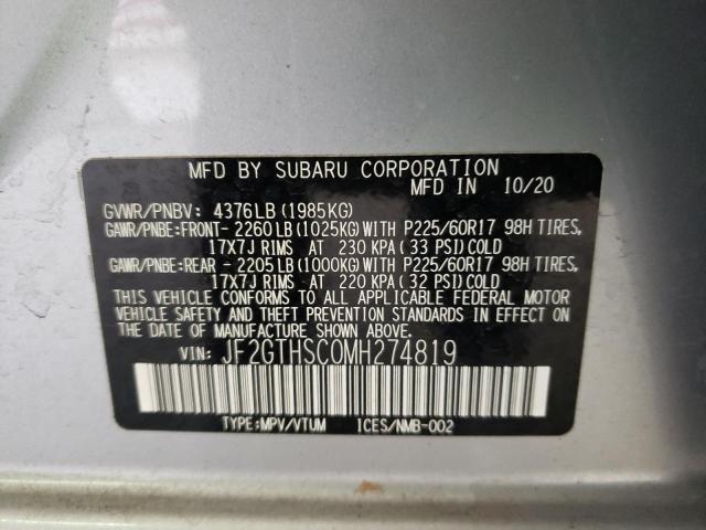 JF2GTHSC0MH274819 Subaru Crosstrek Sport