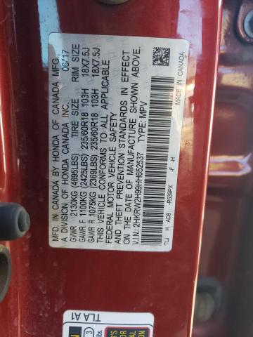 2017 HONDA CR-V TOURI - 2HKRW2H99HH652537