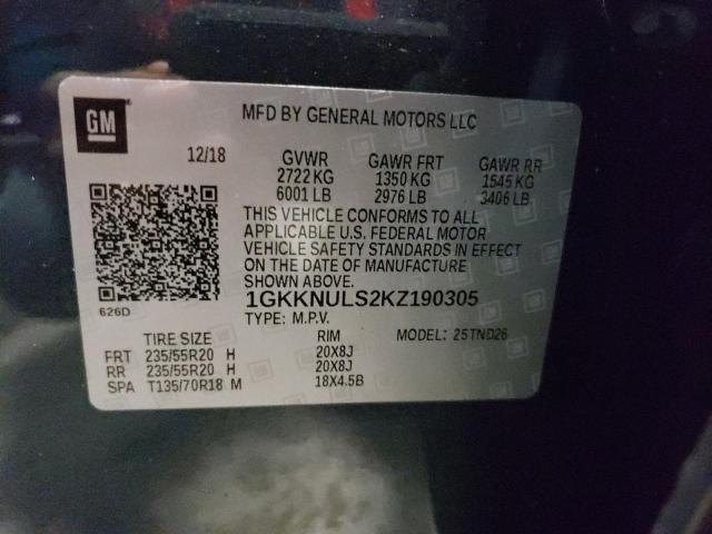 1GKKNULS2KZ190305 GMC Acadia Slt-1