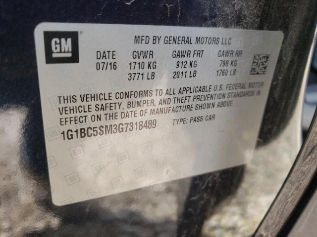 2016 CHEVROLET CRUZE - 1G1BC5SM3G7318489