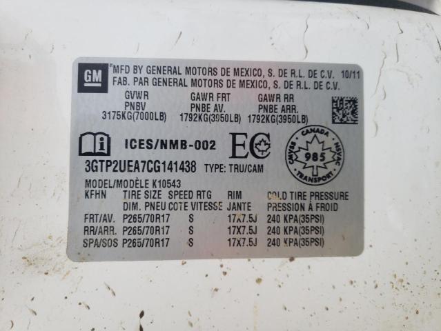 3GTP2UEA7CG141438 GMC Sierra K1500 Sl