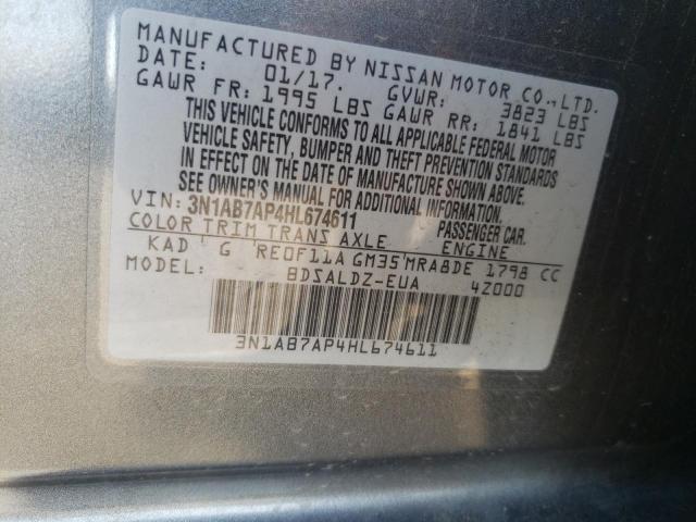 3N1AB7AP4HL674611 Nissan SENTRA S