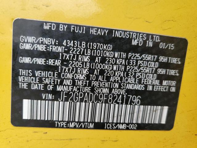 JF2GPADC9F8241796 Subaru Xv Crosstrek 2.0 Premium