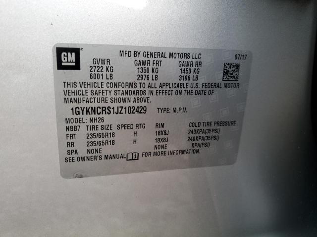 2018 CADILLAC XT5 LUXURY 1GYKNCRS1JZ102429