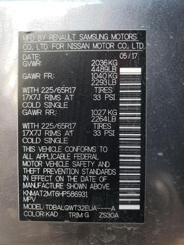 KNMAT2MT6HP586931 Nissan ROGUE S
