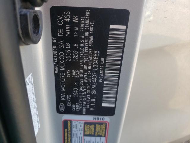 3KPA24AD7LE334688 KIA RIO LX
