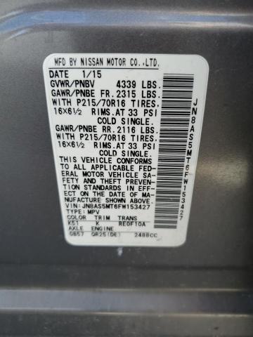 JN8AS5MT6FW153427 Nissan Rogue Select S