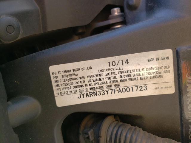 2015 YAMAHA FZ09 C JYARN33Y7FA001723