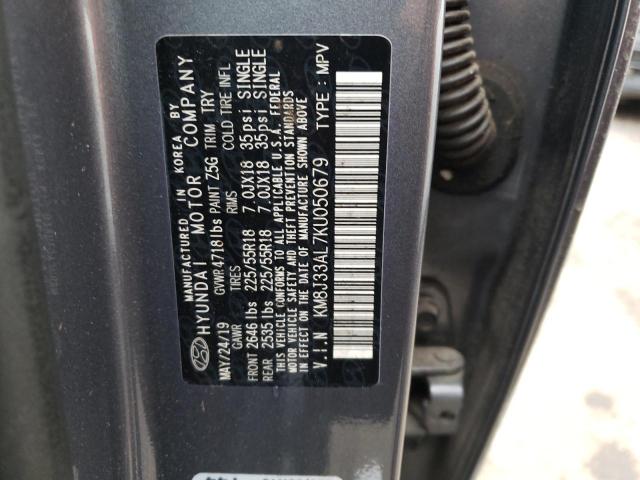 2019 HYUNDAI TUCSON LIM - KM8J33AL7KU050679