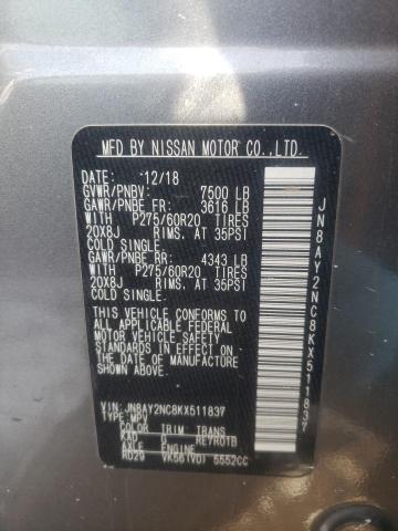 JN8AY2NC8KX511837 Nissan ARMADA SV