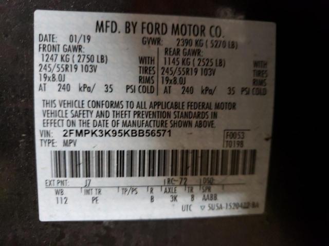 2019 FORD EDGE TITAN 2FMPK3K95KBB56571