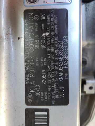 KNAFU5A24B5333221 KIA FORTE EX