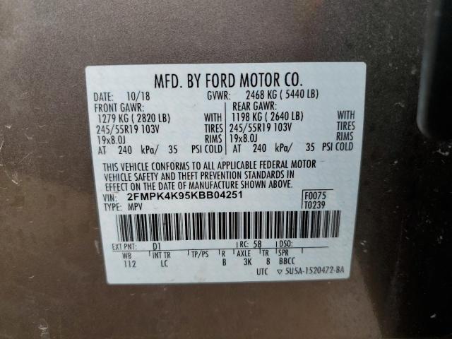 2019 FORD EDGE TITAN - 2FMPK4K95KBB04251