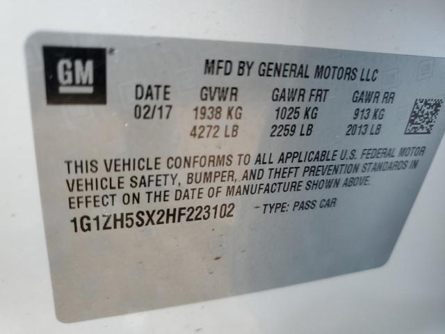 2017 CHEVROLET MALIBU PRE - 1G1ZH5SX2HF223102