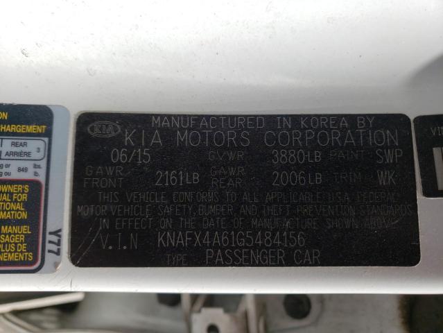 KNAFX4A61G5484156 KIA FORTE LX