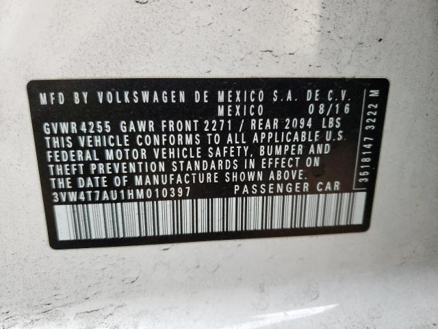 2017 VOLKSWAGEN GTI S - 3VW4T7AU1HM010397