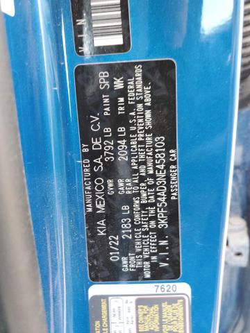 2022 KIA FORTE GT L - 3KPF54AD3NE458103