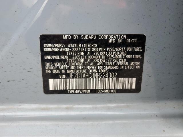 JF2GTAPC8NH224302 Subaru Crosstrek Premium