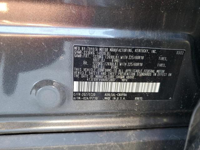 4T3E6RFV4NU073807 Toyota RAV4 XSE