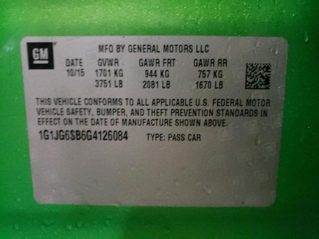 2016 CHEVROLET SONIC RS - 1G1JG6SB6G4126084