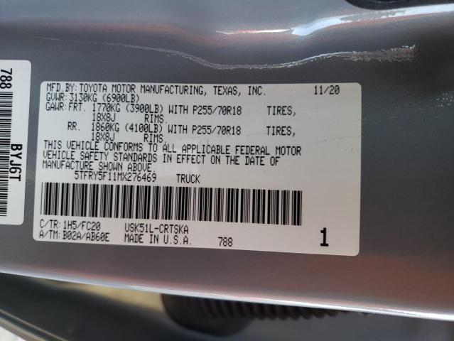 2021 TOYOTA TUNDRA DOU - 5TFRY5F11MX276469