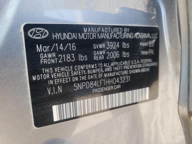 2017 HYUNDAI ELANTRA 4D - 5NPD84LF1HH043231