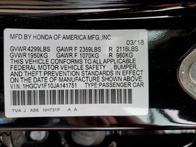 VIN WP1AA2A23DLA01689 2018 HONDA ACCORD no.12