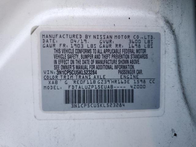 2019 NISSAN KICKS S 3N1CP5CU5KL523284