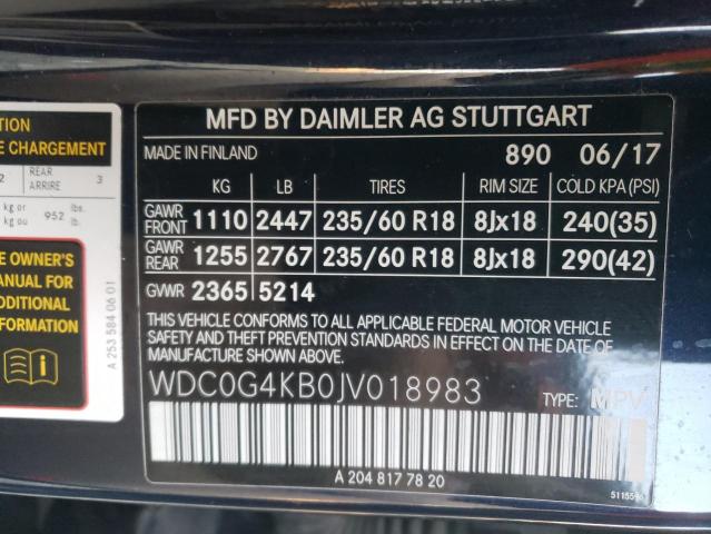 2018 MERCEDES-BENZ GLC 300 4M - WDC0G4KB0JV018983