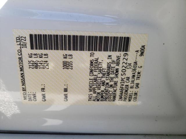 2023 NISSAN MAXIMA PLA - 1N4AA6FV1PC502229