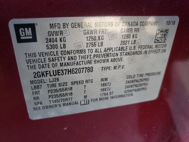2017 GMC TERRAIN SL - 2GKFLUE37H6207780