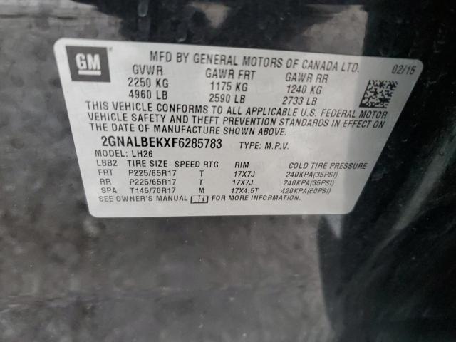2015 CHEVROLET EQUINOX LT 2GNALBEKXF6285783