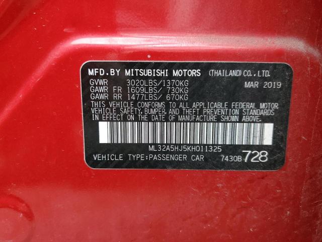 2019 MITSUBISHI MIRAGE LE ML32A5HJ5KH011325