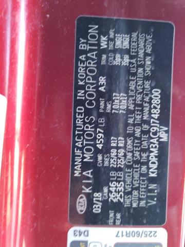 KNDPM3AC9J7482800 KIA Sportage Lx