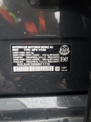 2022 BMW X5 M50I 5UXJU4C0XN9N11776