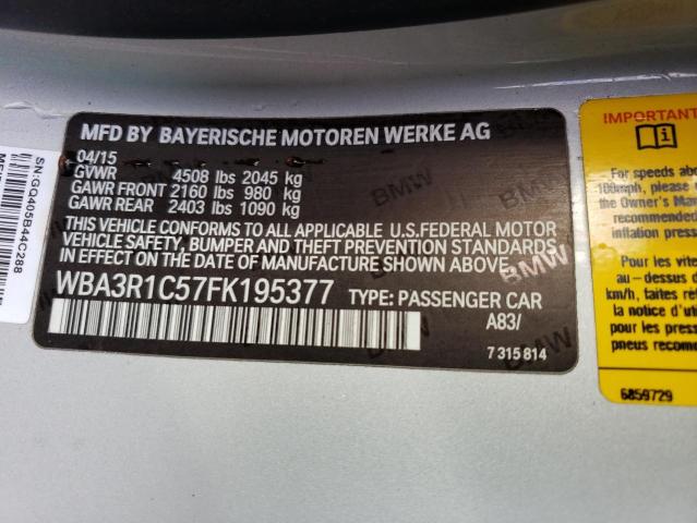 2015 BMW 435 I - WBA3R1C57FK195377