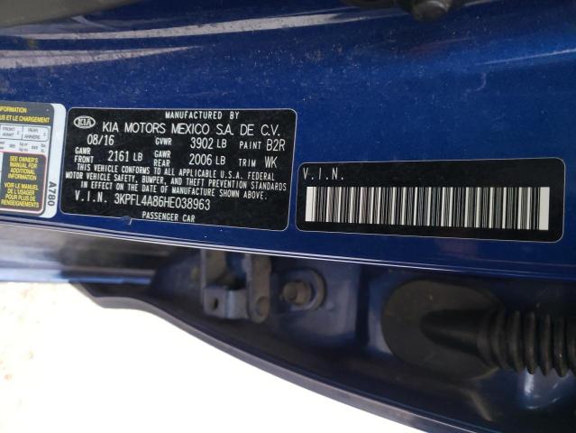 3KPFL4A86HE038963 KIA FORTE EX