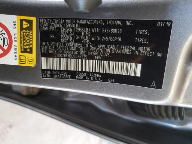 2018 TOYOTA HIGHLANDER 5TDKZRFH8JS536225