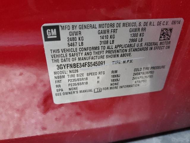 3GYFNBE34FS545091 Cadillac Srx Luxury Collection