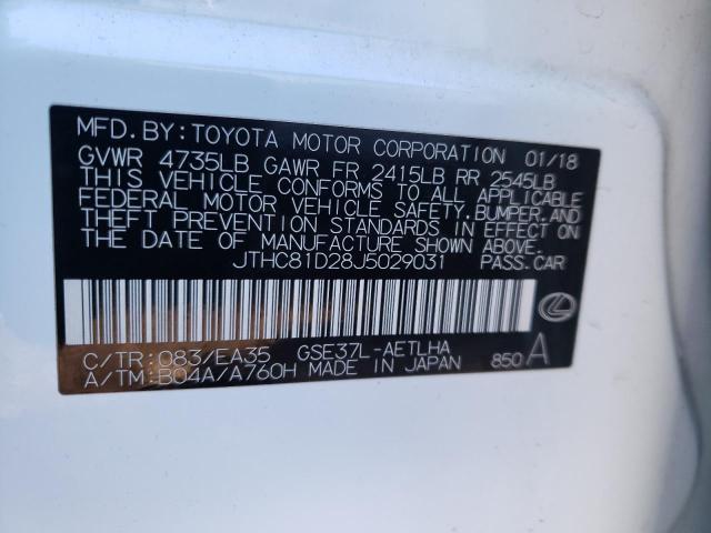 2018 LEXUS IS 300 - JTHC81D28J5029031