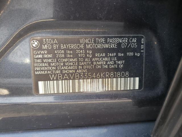 WBAVB33546KR81808 BMW 330 I