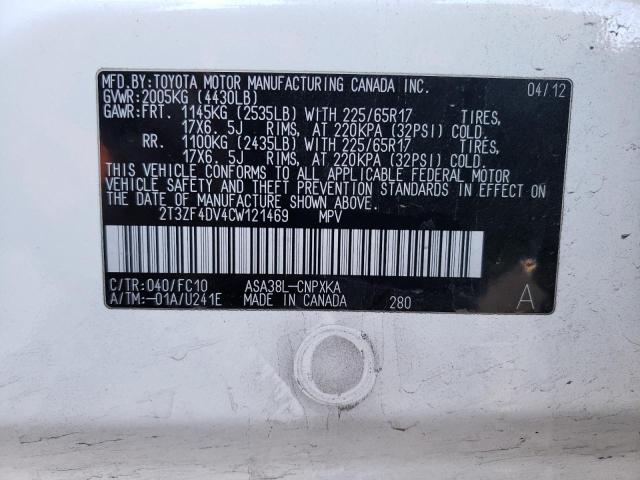 VIN 4T1G11AK2MU542437 2012 TOYOTA RAV4 no.13