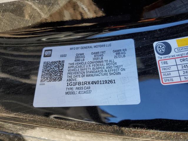 2022 CHEVROLET CAMARO LS 1G1FB1RX4N0119261
