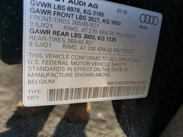 2019 AUDI E-TRON PRE - WA1VABGE0KB020363