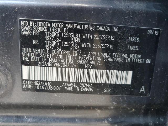 2019 TOYOTA RAV4 XLE P - 2T3A1RFV6KC047574