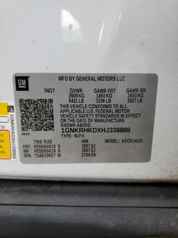 2017 CHEVROLET TRAVERSE L - 1GNKRHKDXHJ338869
